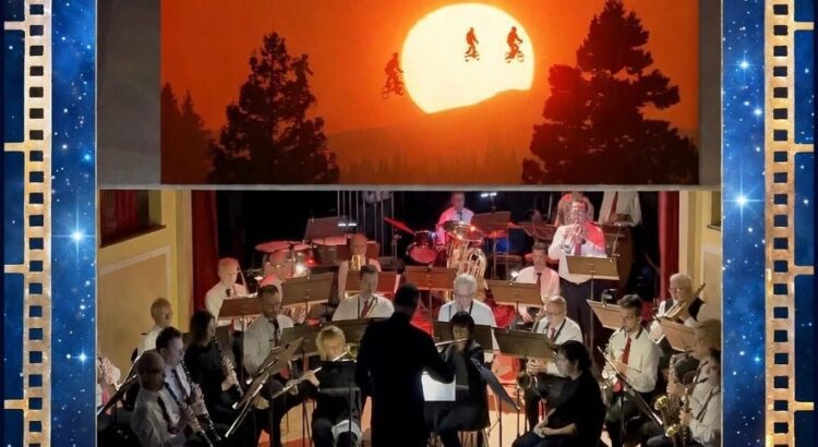 Locandina del cine-concerto Note da Oscar del Corpo Musicale Biassonese al Cineteatro Santa Maria.